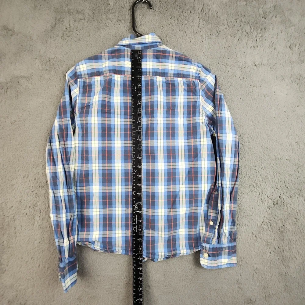 Abercrombie & Fitch Muscle Fit Plaid Button Down Shirt Boys Large Preppy Classic